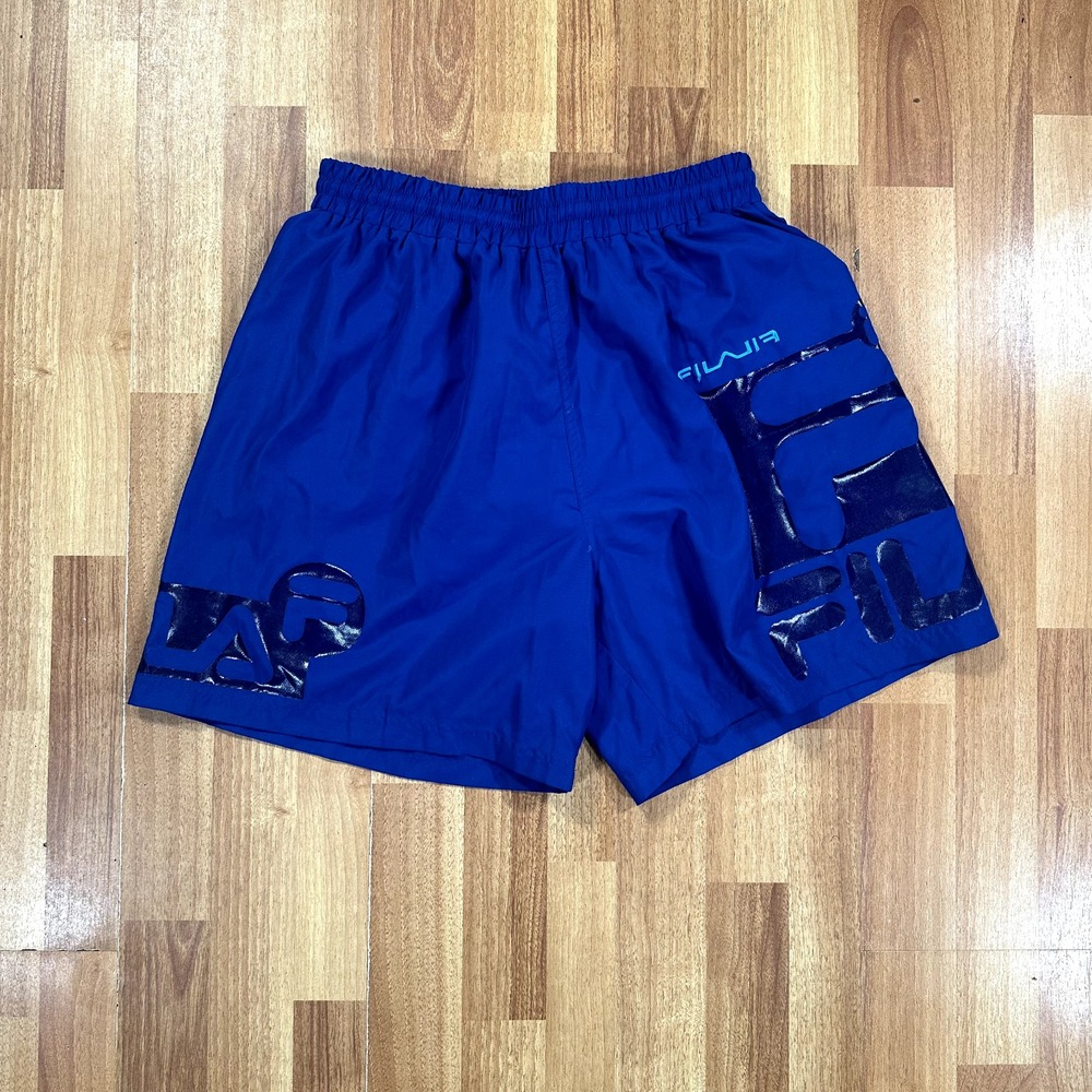 Vintage Fila Shorts Mens Large Blue Short Athletic Workout Gym Hong Kong Made